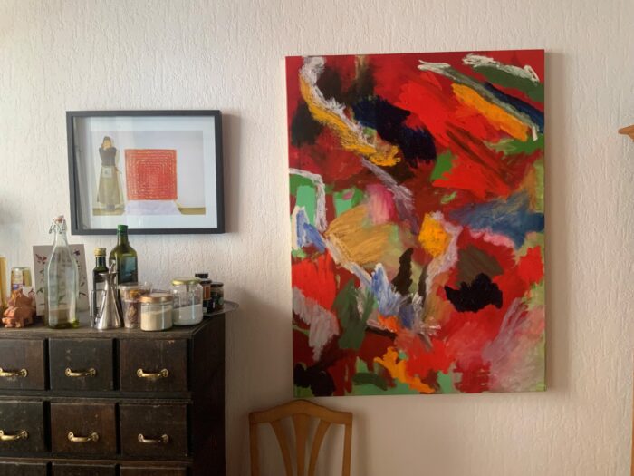 "hier bin ich" Öl auf Leinwand, Keilrahmen